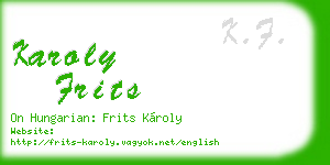 karoly frits business card
