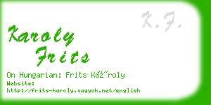 karoly frits business card